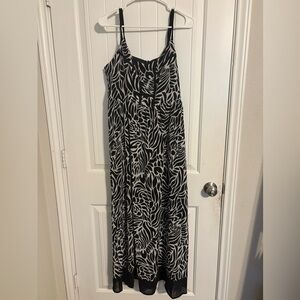 Nicole Monochrome Zebra Pattern Dress